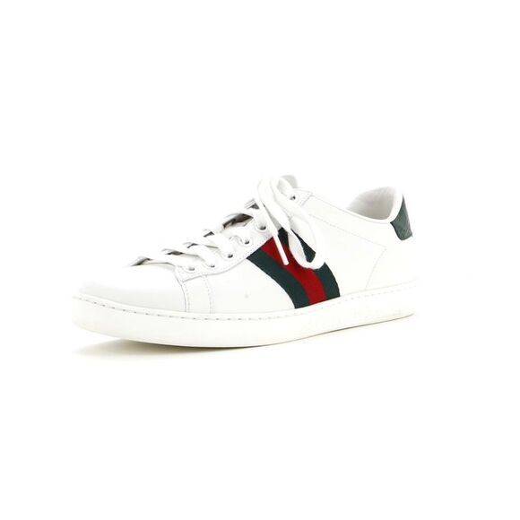 Gucci Women's Ace Web Platform Sneakers Leather Green, White - Picture 1 of 5